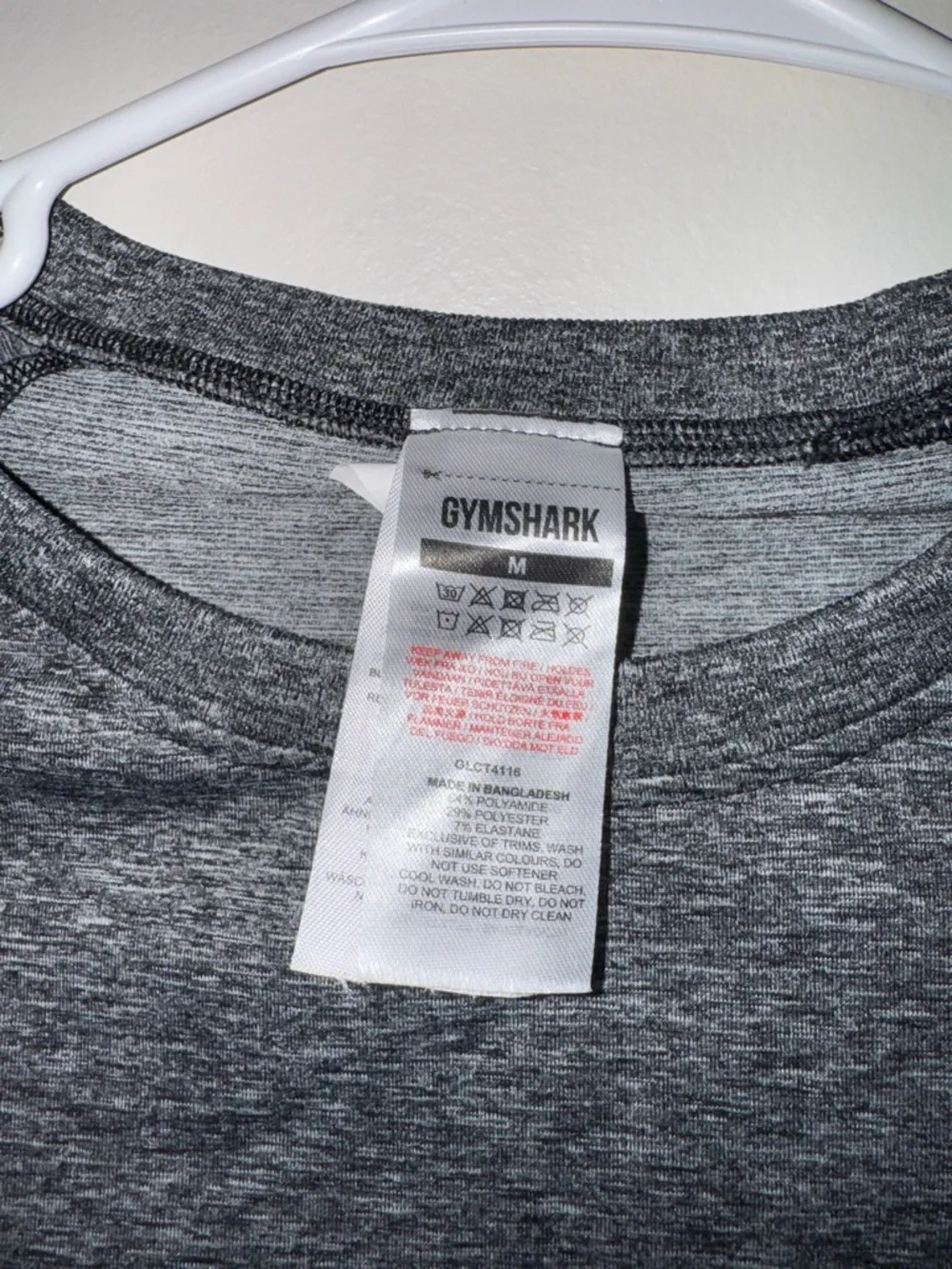 Gymshark Women's Gray Stretch Cropped Long Sleeve Crew Neck Crop Top Size M - Picture 5 of 5
